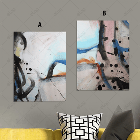 لوحات فن تجريدي متعددة الألوان