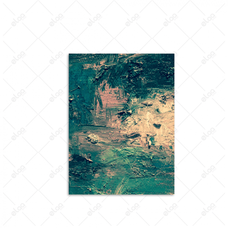 لوحات فن تجريدي باللون الأخضر والذهبي