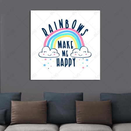 (MDF) لوحة فنية لسحابة وقوس قزح