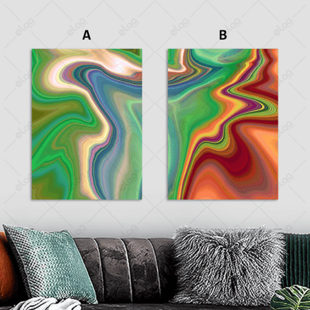 لوحات فن تجريدي متعددة الألوان