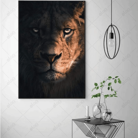 (MDF) لوحة فن تجريدي لوجه أسد