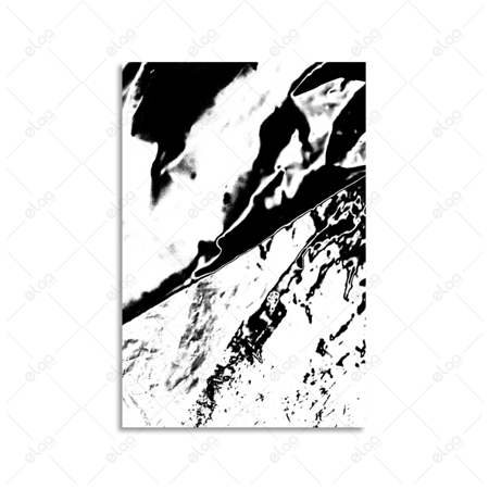 لوحة فن تجريدي باللونين الأبيض والأسود