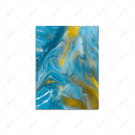 لوحات فن تجريدي باللونين الأزرق والأصفر