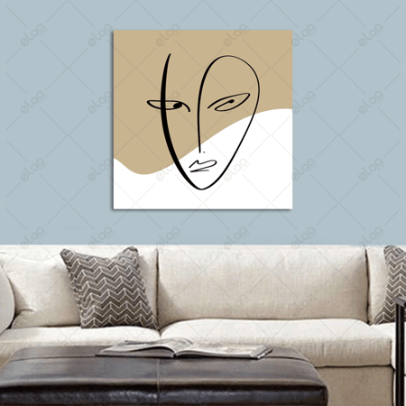 لوحة فن تجريدي مرسومة باليد