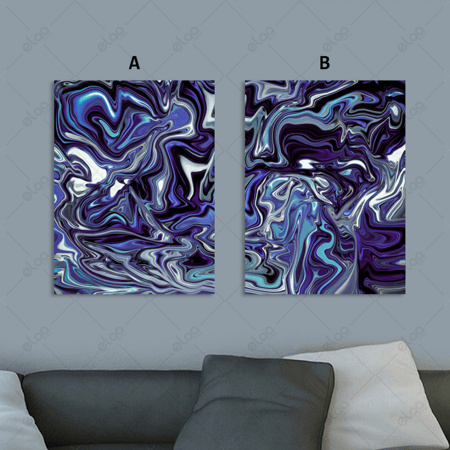 لوحات فن تجريدي متعددة الألوان