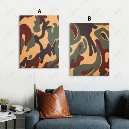 لوحات فن تجريدي متعددة الألوان