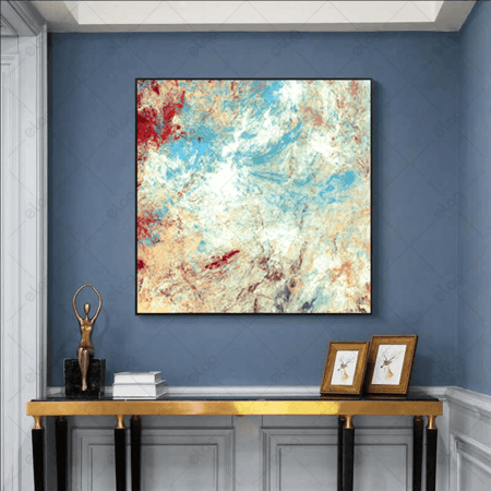 (MDF) لوحة فن تجريدي بقع فنية زاهية باللوان مختلفة