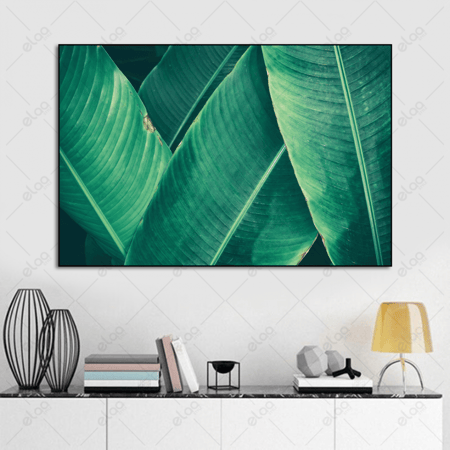 (MDF) لوحة فنية أوراق استوائية خضراء