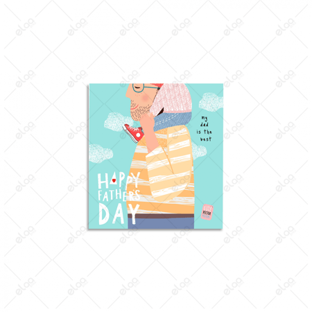 لوحة فنية أب يحمل طفله