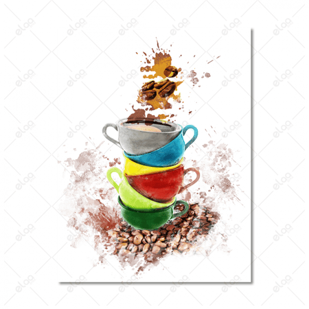 (MDF) لوحة فنية لأكواب القهوة
