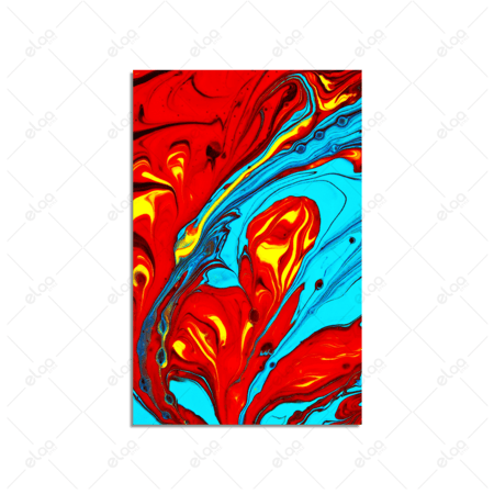 لوحات فن تجريدي باللون الأزرق والأحمر