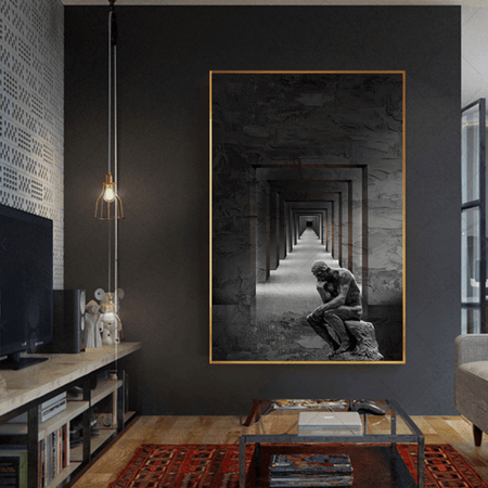 (MDF) لوحة دارك ارت لرجل جالس