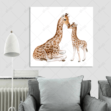 (MDF) لوحة فنية الزرافات معزولة على خلفية بيضاء