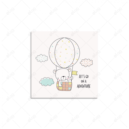 (MDF) لوحة فنية لدب في منطاد الهواء