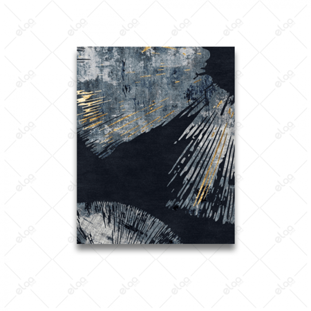 لوحات فن تجريدي درجات الأزرق والفضي والذهبي