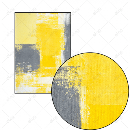 (MDF) لوحة فن تجريدي بدرجات الالوان الرمادي والاصفر