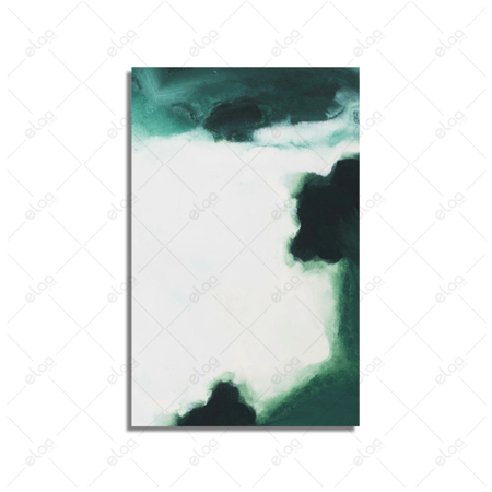 لوحات فن تجريدي باللونين الأخضر والأبيض