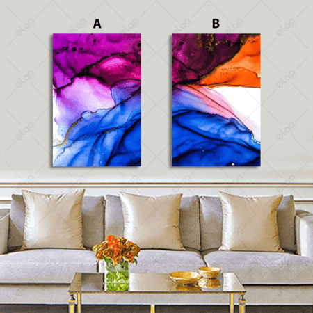 لوحات فن تجريدي بألوان متعددة