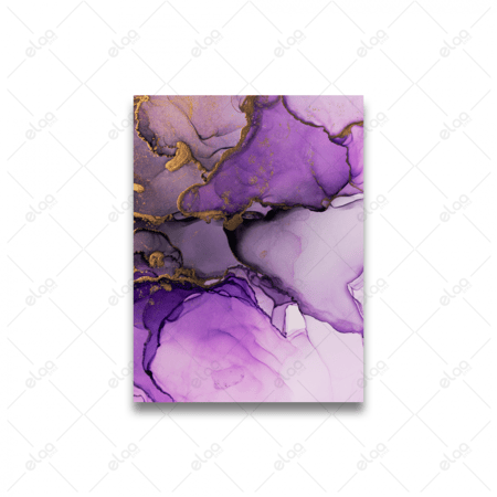 لوحات فن تجريدي حبر الكحول الذهبي الأرجواني اللامع