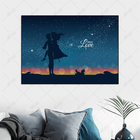 (MDF) لوحة فنية زوجين بالأبيض والأسود