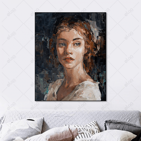 لوحة فن تجريدي لمرأة مرسومه يدويا