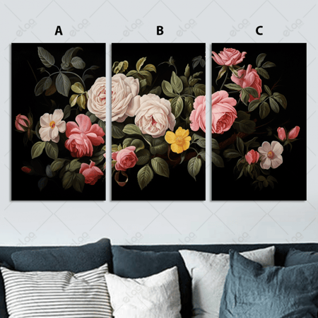 لوحات فن تجريدي ورود بألوان متعددة