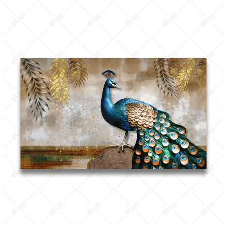 لوحة فنية طاووس ملون