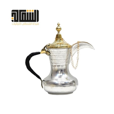 طقم دلال قريشي لون فضي 5 قطع نحاس اصلي