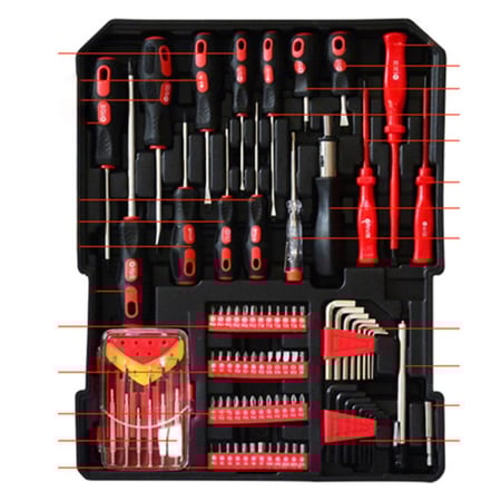 مجموعة عدد و ادوات 186 في 1 من 4 طبقات في حقيبة متنقلة