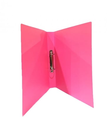 ملف حلقتين بلاستيك لون زهري