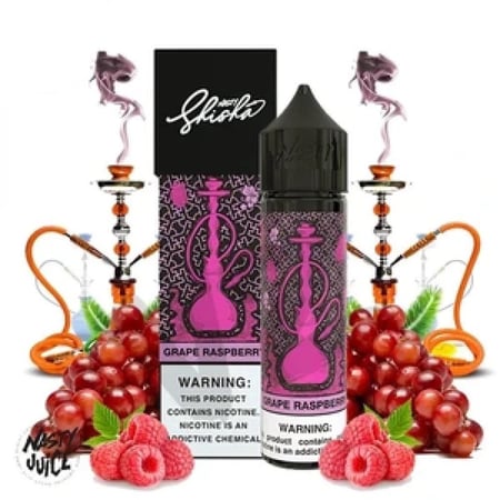 نكهة ناستي شيشة عنب توت -NASTY SHISHA GRAPE RASPBERRY -60ML