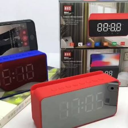 سبيكر لاسلكي وساعة ومنبه وستاند للجوال ومقياس حرارة