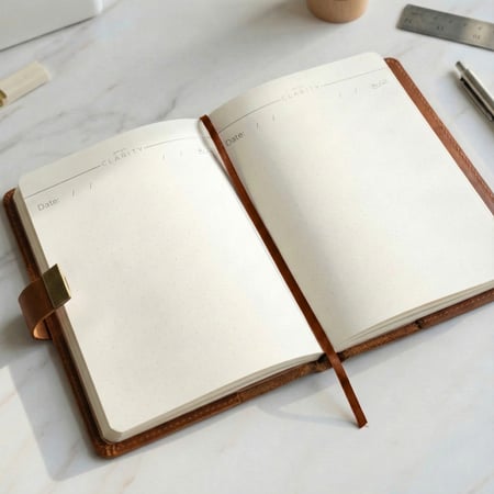Essential Journal Set – Journal, Pen & Stickers | المجموعة الأساسية: مفكرة + قلم + ملصقات