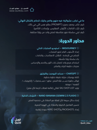 دورة تصوير المنتجات بالذكاء الإصطناعي