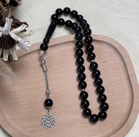 مسبحة فضه عقيق جاهزه لي الاهداء