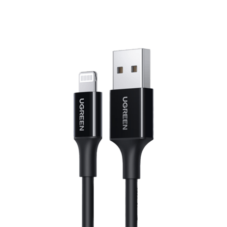 سلك شاحن يوجرين USB إلى آيفون بطول 1 م - أسود