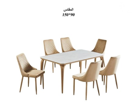 طاوله طعام 6 كراسي رخام