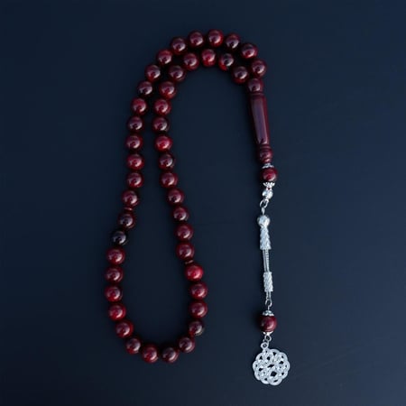 سبحة يُمناك عنابي مع احمر