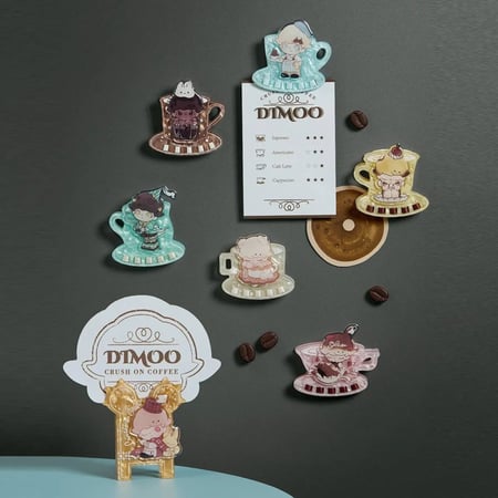 مجموعة DIMOO Crush on Coffee مغناطيس ثلاجة بالحبة (عشوائية)