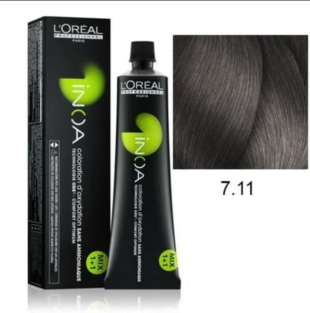 صبغة لوريال انوة أشقر رمادي وسط عميق رقم 7.11