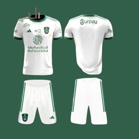 طقم الاهلي السعودي الابيض  2024                    متجر. الزين