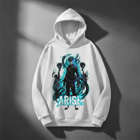 هودي ابيض بتصميم شخصية  سولو ليفلينج