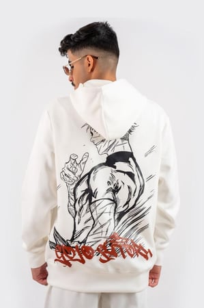 هودي ابيض بتصميم شخصية سوكونا