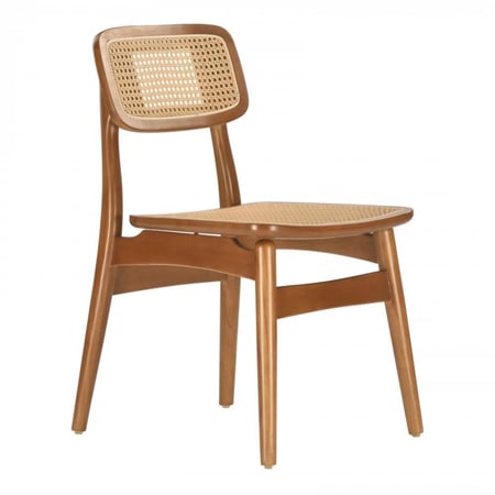 كرسي خشب وجلسه خشب وظهر رتان