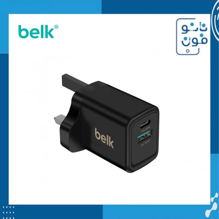 شاحن جداري منفذين بتقنية الشحن السريع بقوة 30 وات - belk