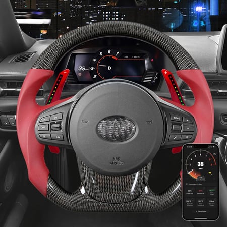 Toyota Supra MK5 A90 (2019+) مبدل سرعات LED رياضي + تطبيق تحكم بالجوال