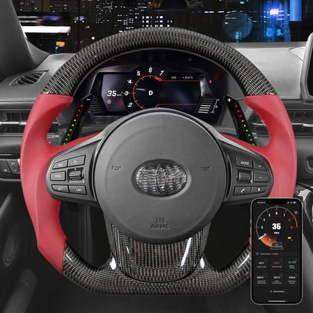 Toyota Supra MK5 A90 (2019+) مبدل سرعات LED رياضي + تطبيق تحكم بالجوال