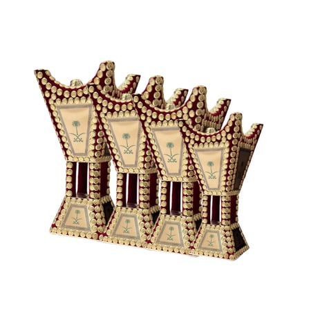 مبخرة صناعة سوري يدوي ثقيل - مخمل سيفين ونخلة لون عنابي موديل 1003