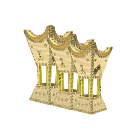 مبخرة باكستاني  -ذهبي سيفين ونخلة -  مقاسات متنوعة