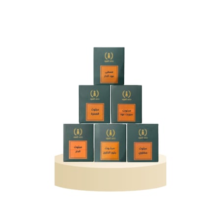 6 علب بخور مبثوث و مسقى عود ( متنوع )